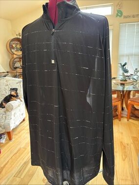 Men's Black Zip-Up Lightweight Quarter Zip Sweater